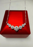 Moissanite Necklace: 5.0ct Sterling Silver White Gold, GRA Certified