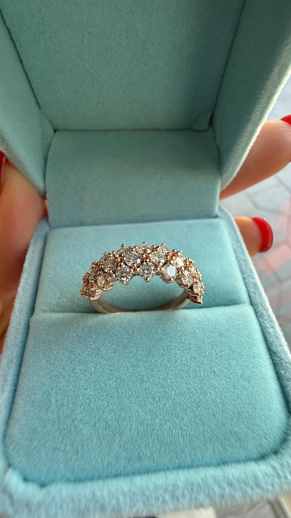Moissanite Band Ring: 1.2ctw, 925 Silver with Gold Plating