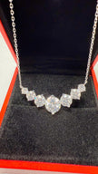 Moissanite Necklace: 5.0ct Sterling Silver White Gold, GRA Certified