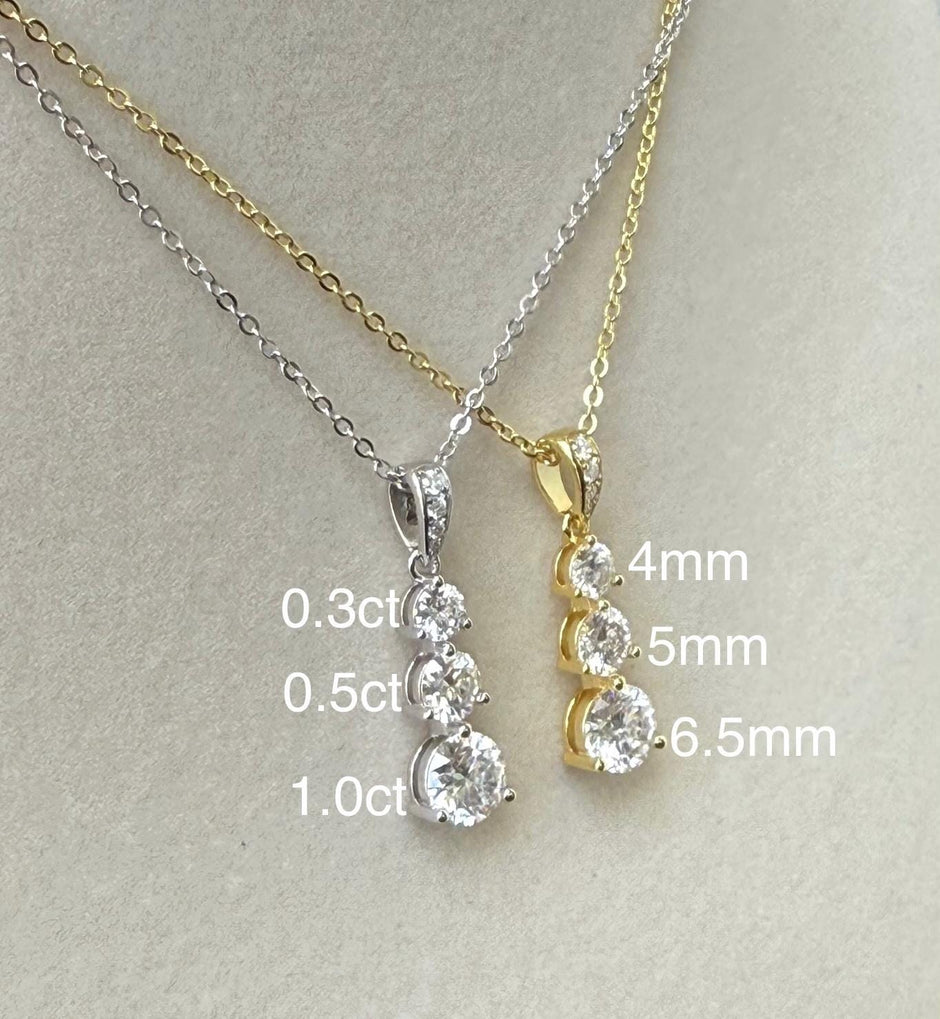 Moissanite Necklace for Women 6.5mm 1.80ct – GRA Certified, Gold-Plated 925 Sterling Silver Fine Jewelry