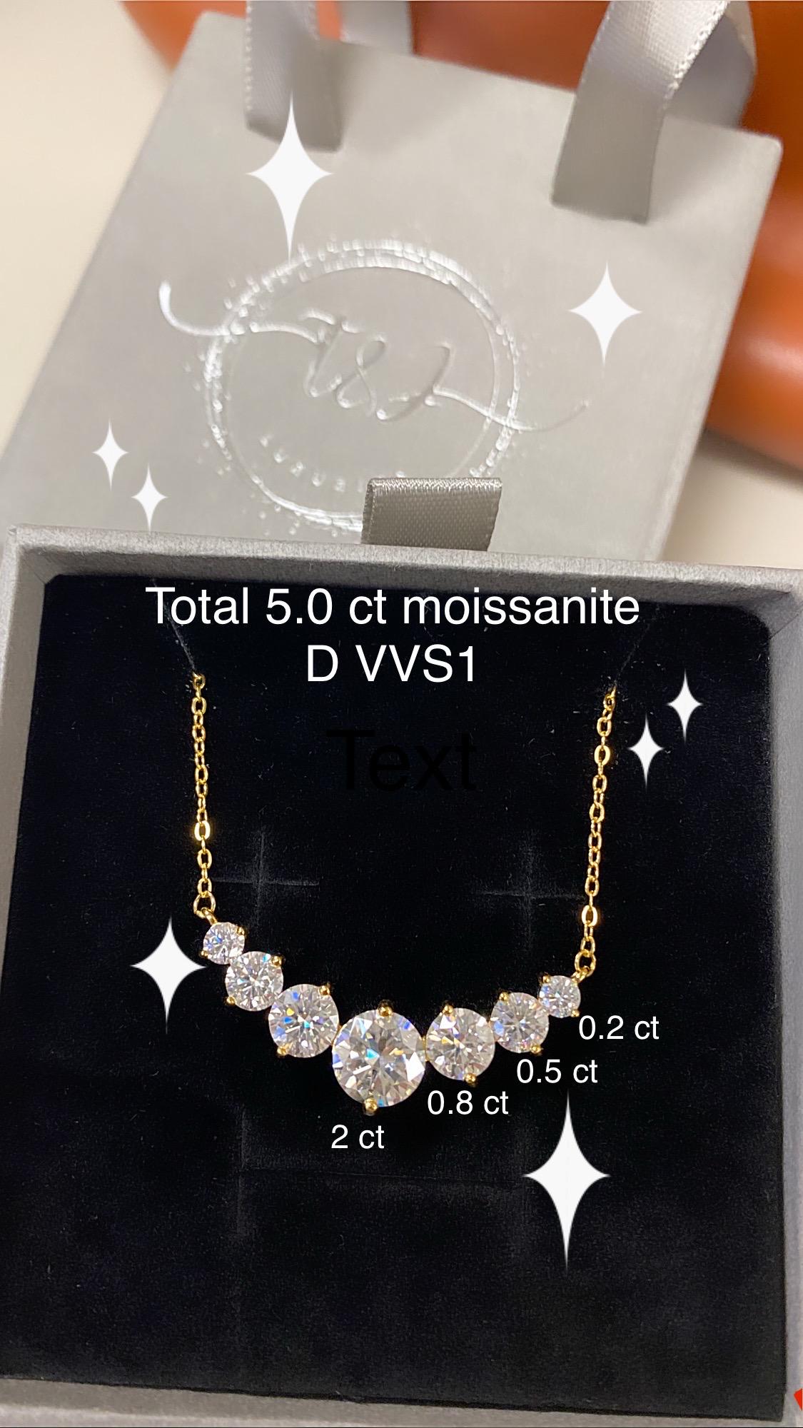 GRA Certified Moissanite Necklace: Gold-Plated Sterling Silver Fine Jewelry