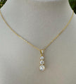 Moissanite Necklace for Women 6.5mm 1.80ct – GRA Certified, Gold-Plated 925 Sterling Silver Fine Jewelry