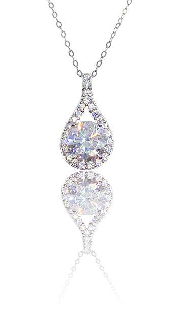 3 Carat Waterdrop Moissanite Pendant: 925 Sterling Silver Wedding Necklace