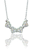 Sterling Silver Four-Leaf Clover Necklace: Moissanite Heart Pendant