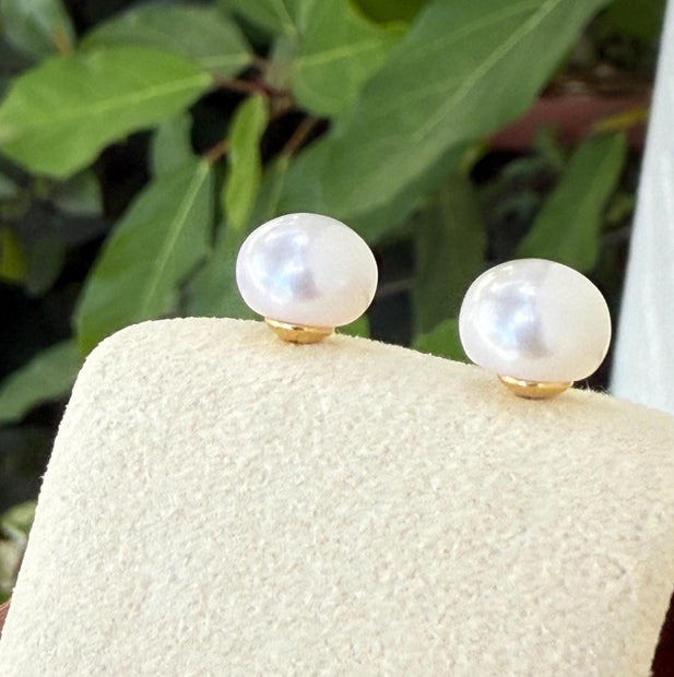 White Luxury Akoya Pearl Earrings | 7.0-8.0mm | 14K Gold | Fine Jewelry