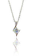 1.0 Carat Moissanite Pendant Necklace - Silver-Plated Wedding Jewelry