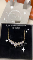 Moissanite Necklace: 5.0ct Sterling Silver White Gold, GRA Certified