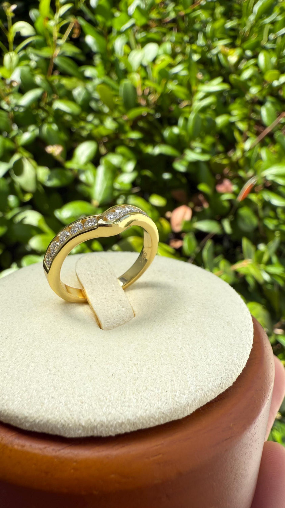 Moissanite 0.5CT V Band Ring for Women Size 7 | 925 Sterling Silver Gold Plated