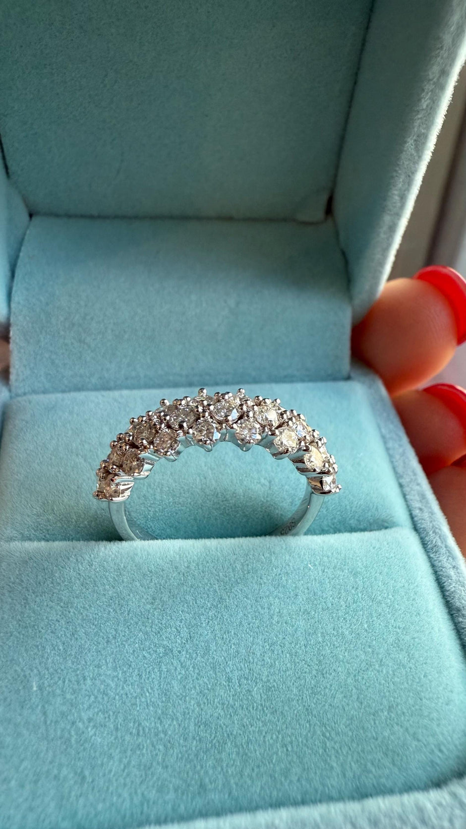 Moissanite Band Ring: 1.2ctw, 925 Silver with Gold Plating