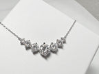 Moissanite Necklace: 5.0ct Sterling Silver White Gold, GRA Certified