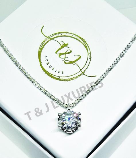 2-Carat Moissanite Knitted Wire Silver Chain Necklace