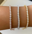 Moissanite Tennis Bracelet: Gold Plated, 5 Carats, Elegant Sparkle