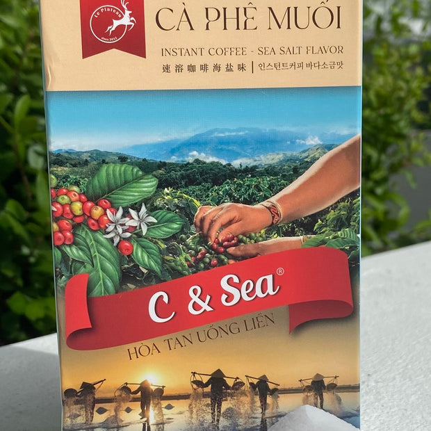 Instant Coffee Sea Salt Flavored, C & Sea Premium Viet Coffee - 10 Packets per Box.