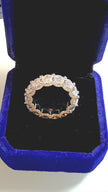 Round Moissanite Band Ring for Women – 925 Sterling Silver Ring Size 7