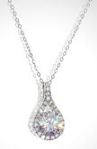 3 Carat Waterdrop Moissanite Pendant: 925 Sterling Silver Wedding Necklace
