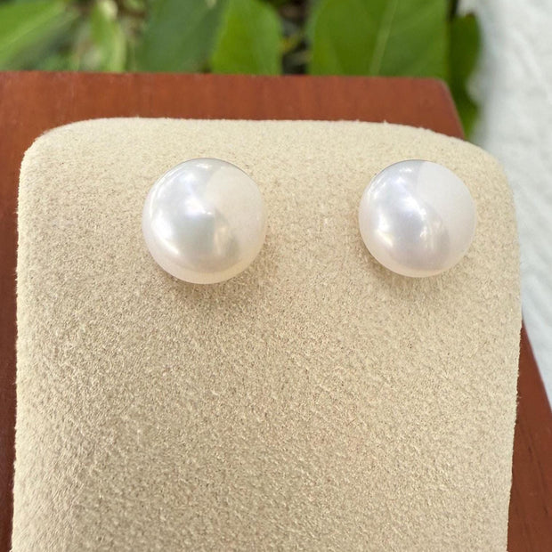 White Luxury Akoya Pearl Earrings | 7.0-8.0mm | 14K Gold | Fine Jewelry
