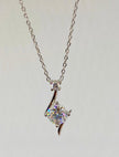 1.0 Carat Moissanite Pendant Necklace - Silver-Plated Wedding Jewelry
