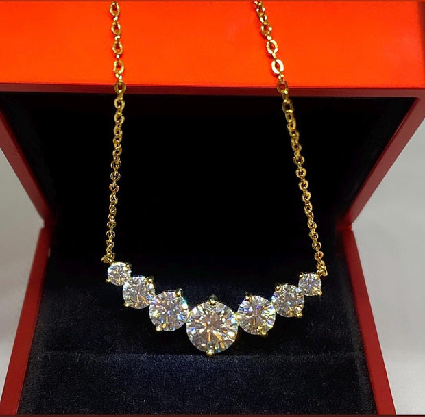 GRA Certified Moissanite Necklace: Gold-Plated Sterling Silver Fine Jewelry