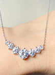 Moissanite Necklace: 5.0ct Sterling Silver White Gold, GRA Certified
